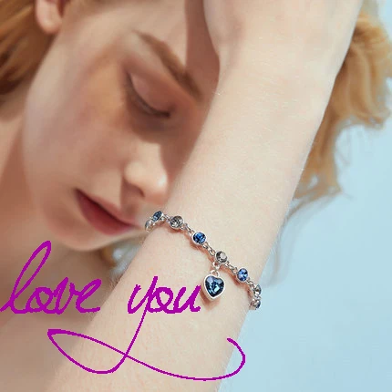 Австралийская девушка из фианита браслет с кристаллами и океана в форме сердца Cz