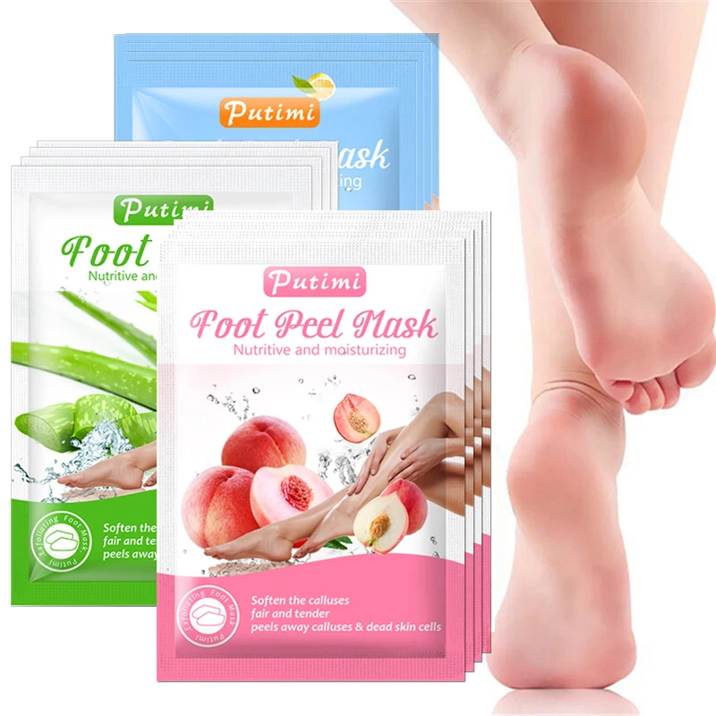 

3Pair Exfoliating Foot Mask Pedicure Socks Peel Foot Mask Whitening Patches Exfoliating Feet Mask for Legs Dead Skin Removal