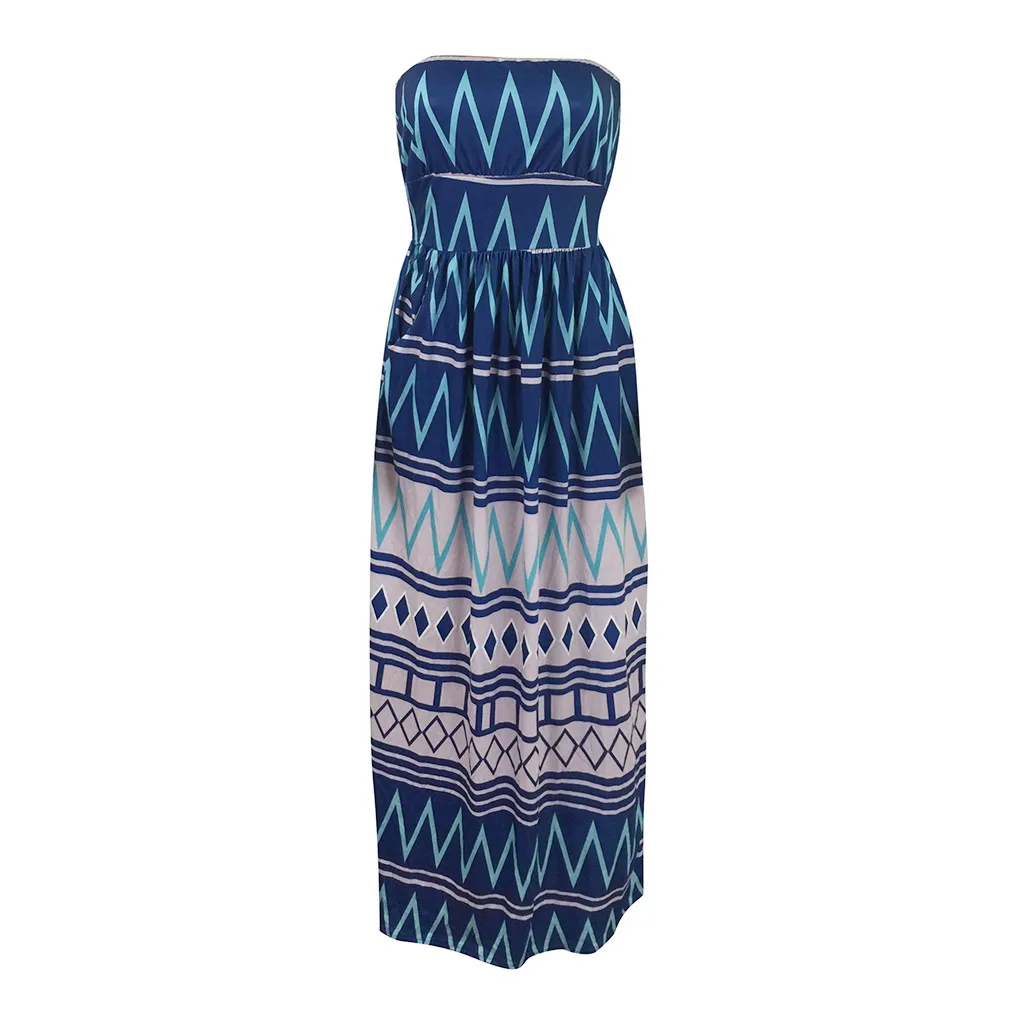 Women's Sexy Ethnic Style Dress Vintage Print Off Shoulder Summer Boho Maxi For Women Vestido de mujer | Женская одежда