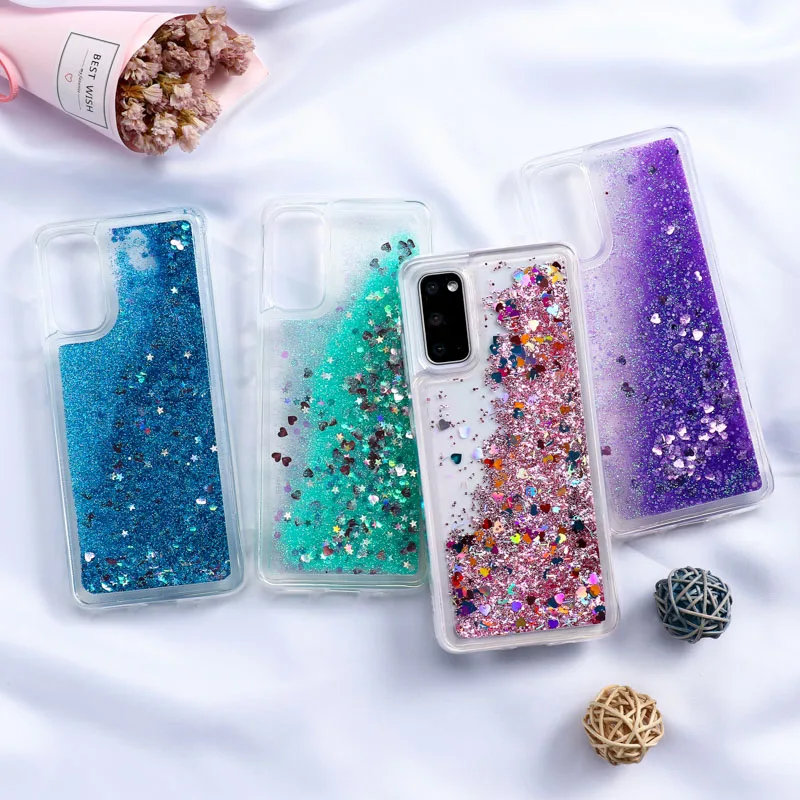 

Liquid Dynamic Glitter Case For Samsung S21 Cases Galaxy S20 Fe A52 A52s 5G A51 A32 A12 S10 Plus M31 M51 M52 M12 Fundas Covers