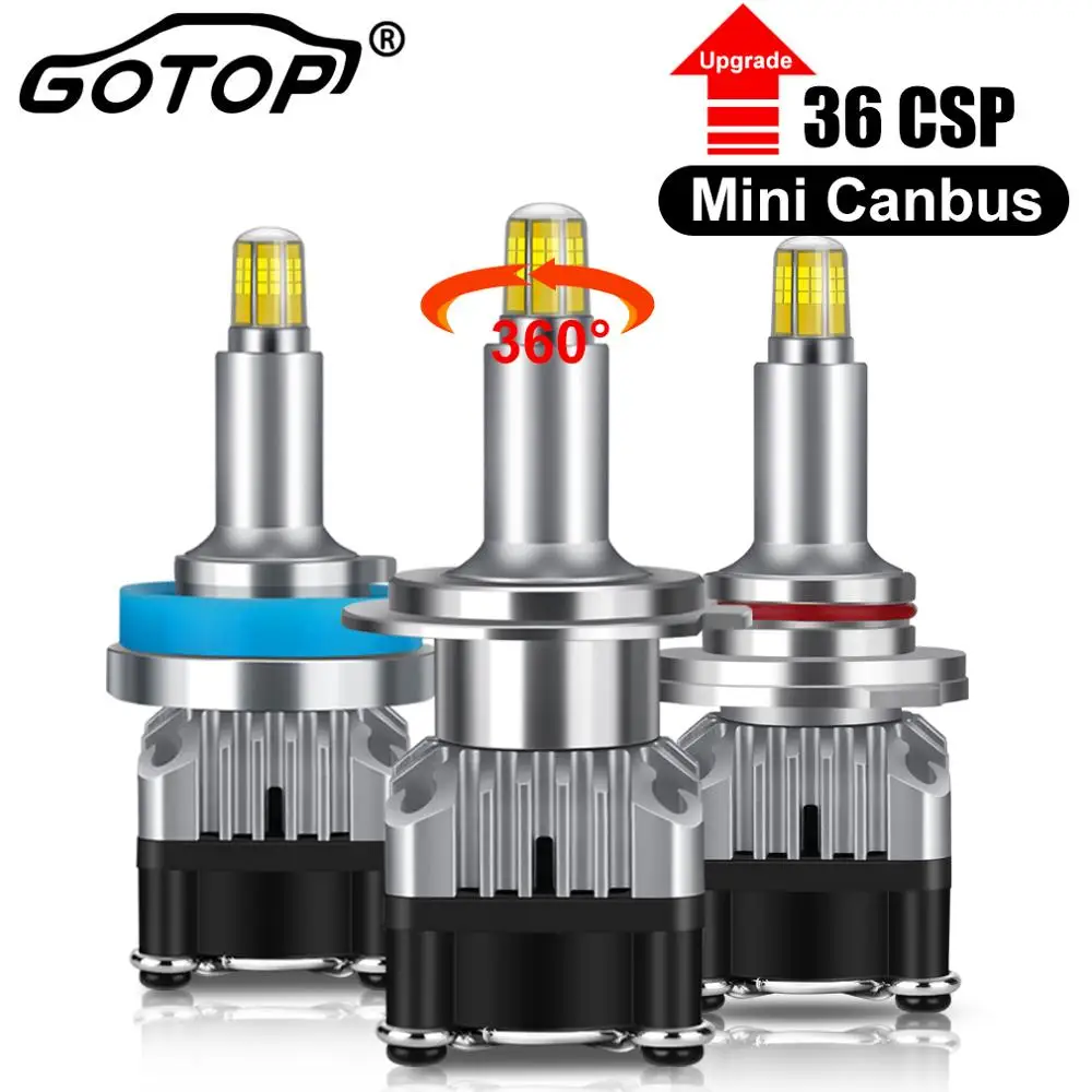 2 шт., Автомобильные светодиодные лампы H1 H7 H11 H3 360 HB3 9005 HB4 9006 лм