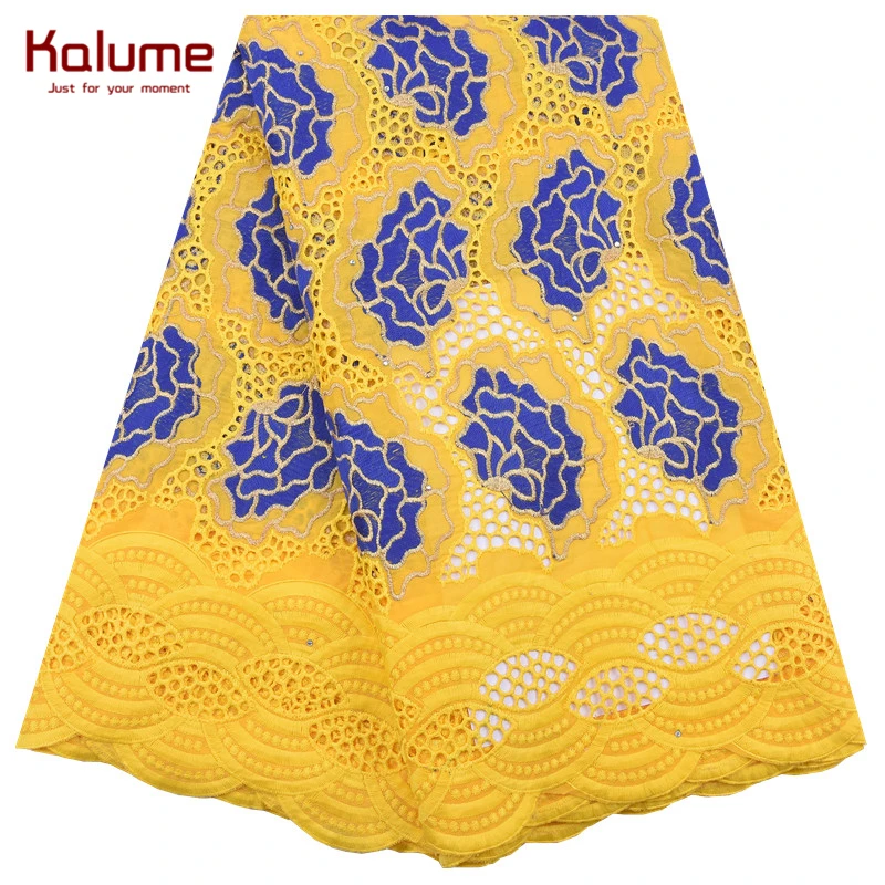 Кружевная ткань Kalume из чистого белого хлопка в африканском стиле с отверстиями