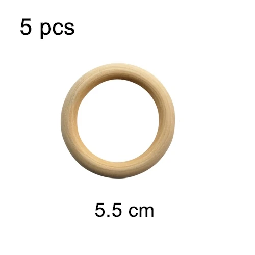 5pcs 5.5cm Натуральные зубцы из древесины бусины деревянное кольцо Stic Dreamcatcherk Дети Diy Деревянный аксессуар для изготовления ювелирных изделий макраме аксессуары - Цвет: 5pcs 5.5cm