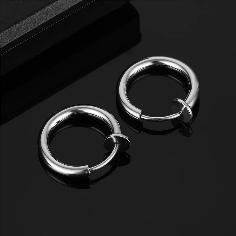 

1Pcs/Simple Round Earrings Men&Women Stainless Steel Hypoallergenic No Pierced Ear Clips Couple Casual Fashion Gift Jewelry