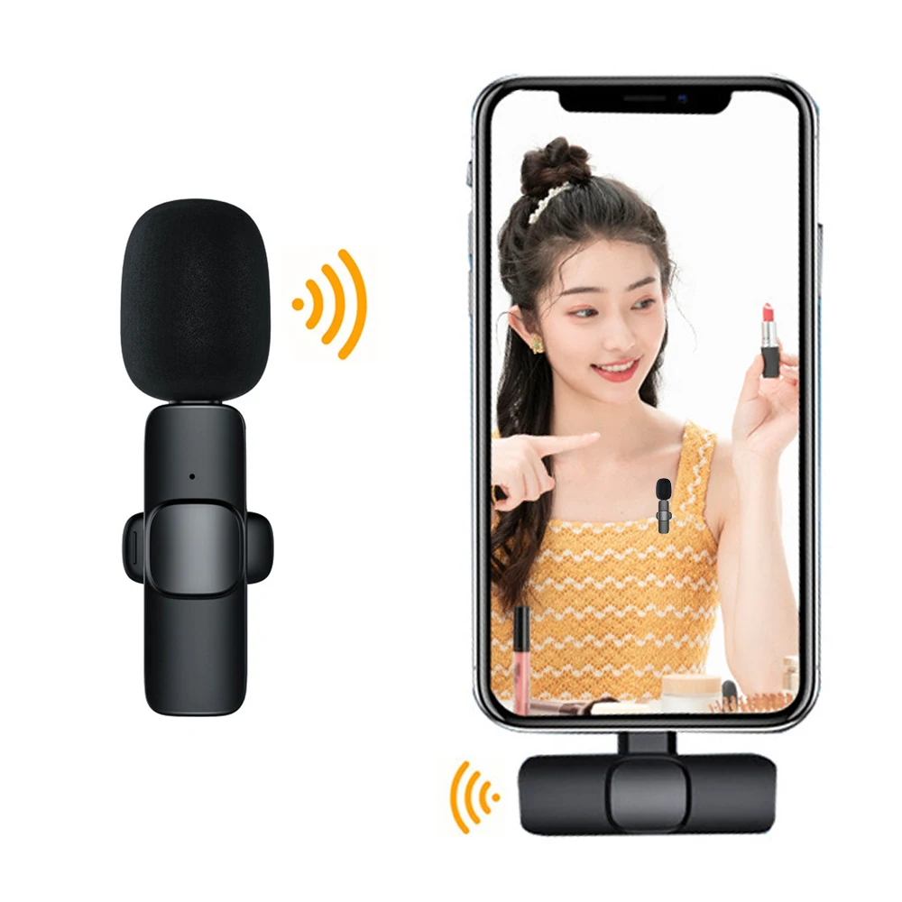 

Wireless Lavalier Microphone Portable Audio Video Recording Mini Mic For iPhone Android Tiktok Facebook Youtube Live Broadcast