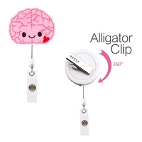 doctors nurse office brain badge reel retractable pull badge id lanyard name tag card badge holder key ring chain clips