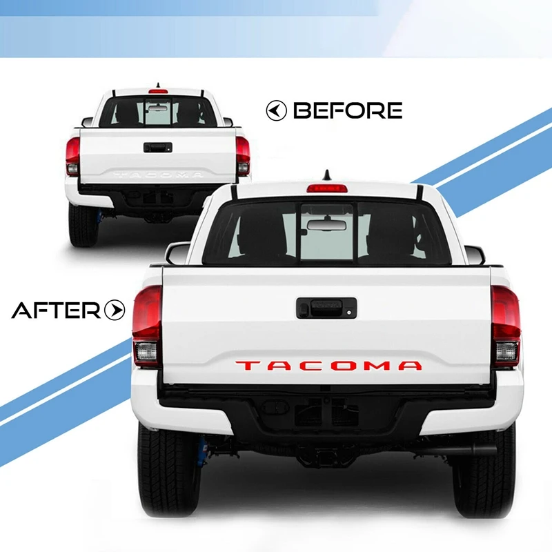 

3D Raised Tailgate Insert Letters Emblem Fit for 2014-2019 Toyota Tacoma-Gloss Red