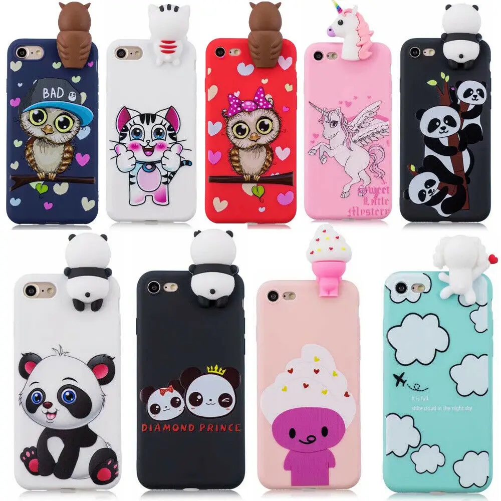 

For Samsung Galaxy A10 A20 A30 A50 A70 A01 A11 A21 A31 A41 A51 A71 3D Cute Cartoon Animal Soft Phone Case Back CoverShell