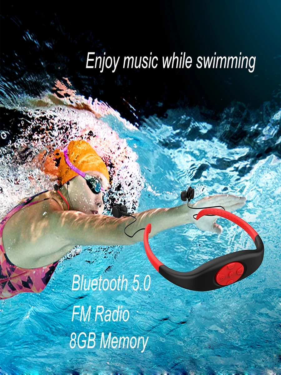003 беспроводной mp3-плеер FM-радио 8 ГБ Bluetooth-гарнитура водонепроницаемая IPX8