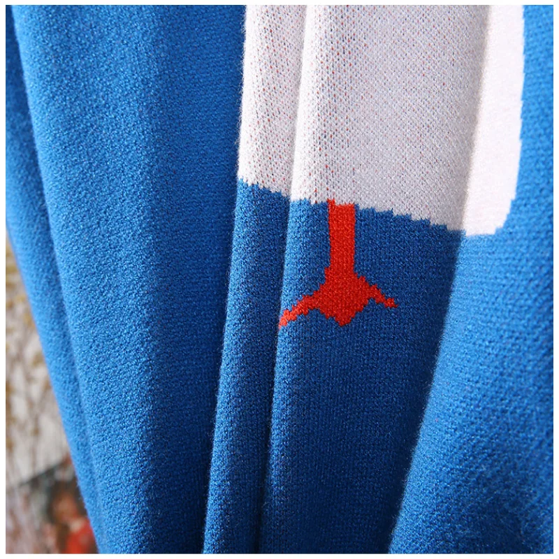 Женский трикотажный жаккардовый свитер с вышивкой на осень/зиму | Женская одежда