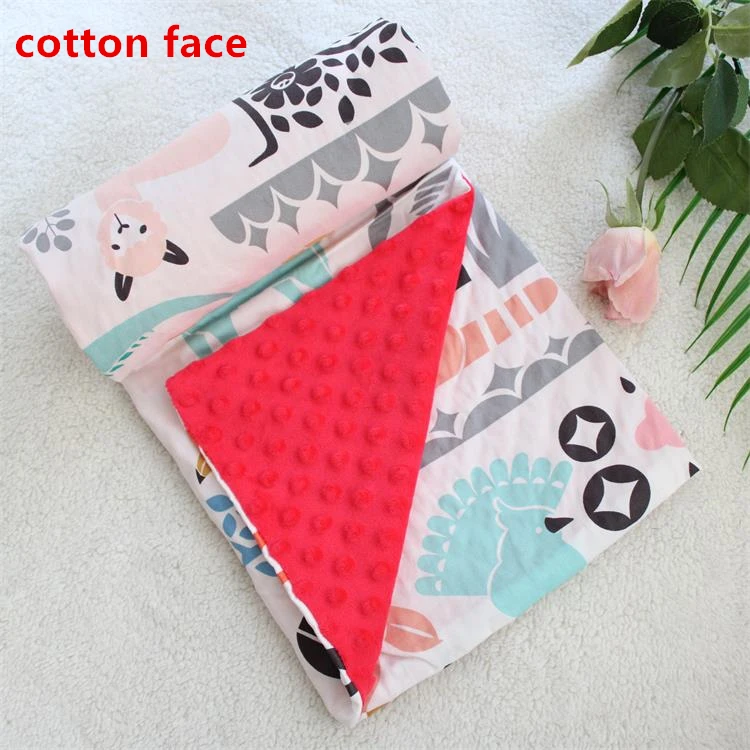red(cotton face) 2 слоя 3D точка мультфильм КИТ Минки коралловый флис мягкий термальный малыш детское зимнее детское одеяло, дети на заднем сиденье, детское одеяло - Цвет: red(cotton face)