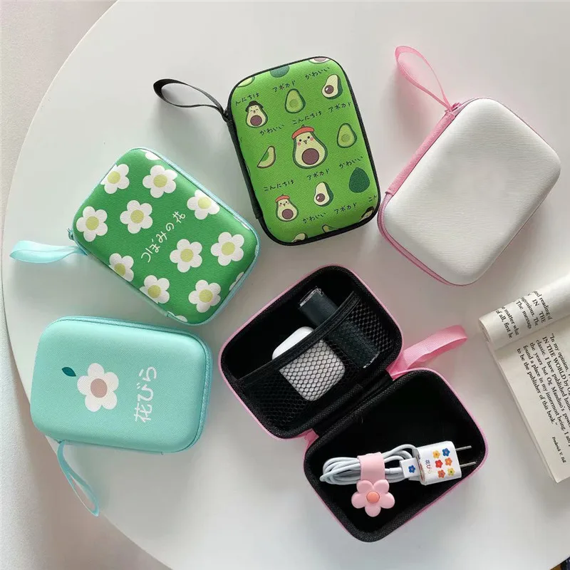 Жесткий чехол на молнии с мультяшным рисунком для наушников Airpods Redmi Airdots сумка