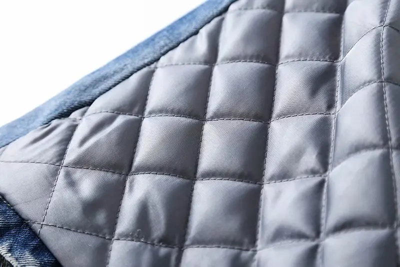 

Autumn Winter Coat Women New Removable Lamb Fur Collar Single Breasted Big Pockets Cotton Padded Denim Jacket