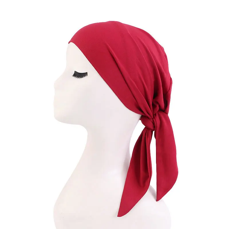 

Solid Color With Breathable Elastic Headscarf Hat Confinement Hat Baotou Hat Multifunctional Chemotherapy Hat Breathable Hat.