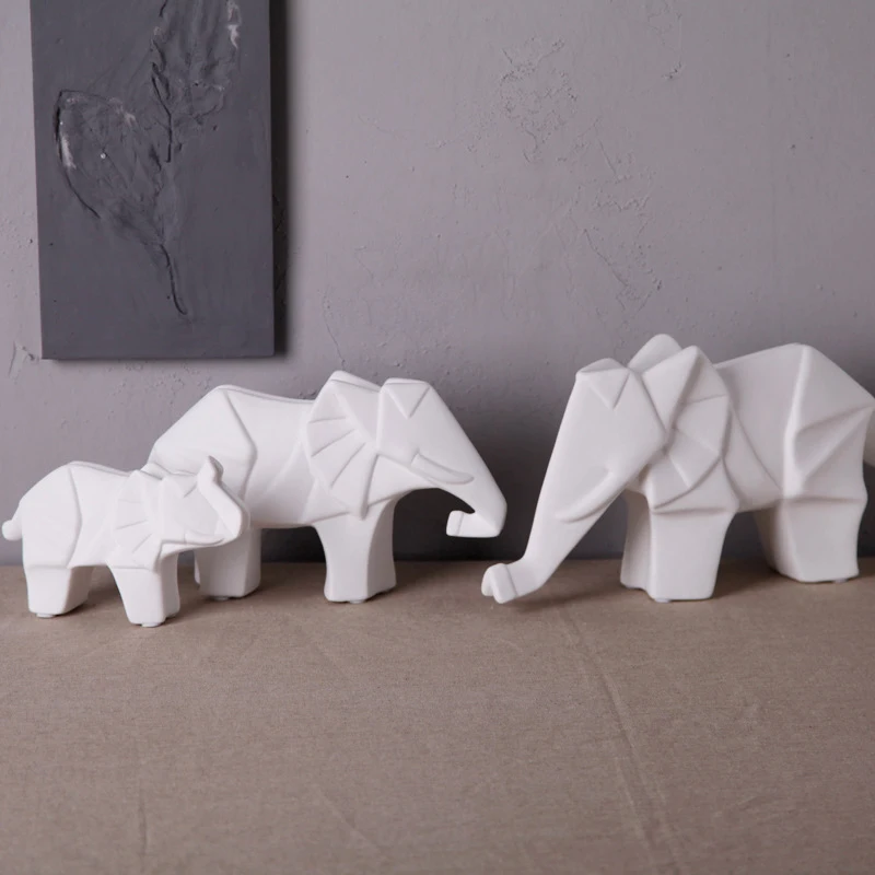 

Modern Creative Origami Animal Ceramics Ornaments Living Room Desktop Simple Crafts Gifts Home Decoration Accessories Figurine