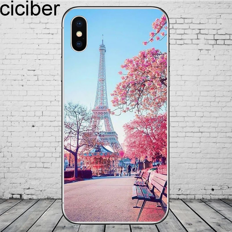 Ciciber Париж Эйфелева башня для iPhone 11 Pro Max чехол телефона 7 8 6S Plus X XR XS Мягкий