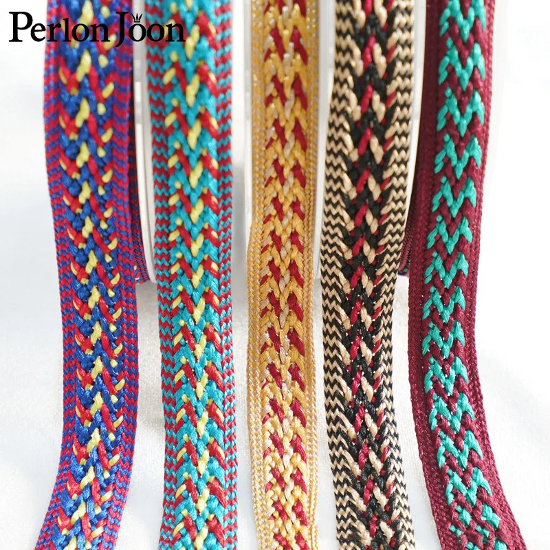 Плетеная декоративная волнистая лента, 10 ярдов, ширина 2,3 см, разноцветная, для платья, шляп, обуви, сумок, аксессуаров для этнической одежды ...