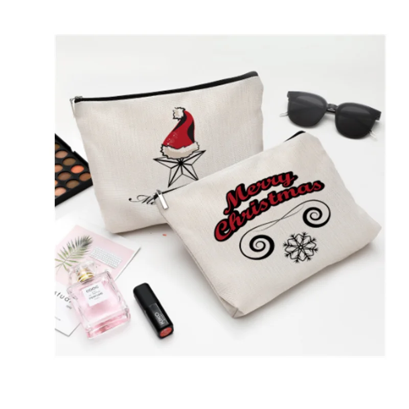

25CM*17CM New Merry Christmas Themed Water Proof Makeup Bags for Friend Sister Wife Mommy Gifts Happy Birthday Party Decorations