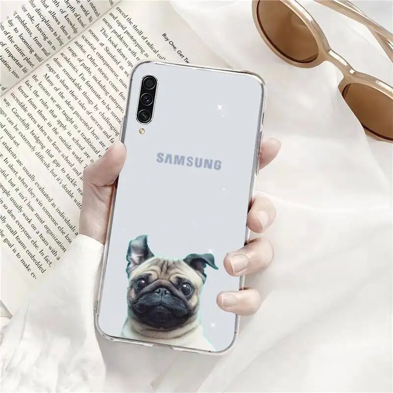 

Pug Dog French Bulldog Phone Case Transparent Clear For Samsung Galaxy A71 A21s S8 S9 S10 plus note 20 ultra