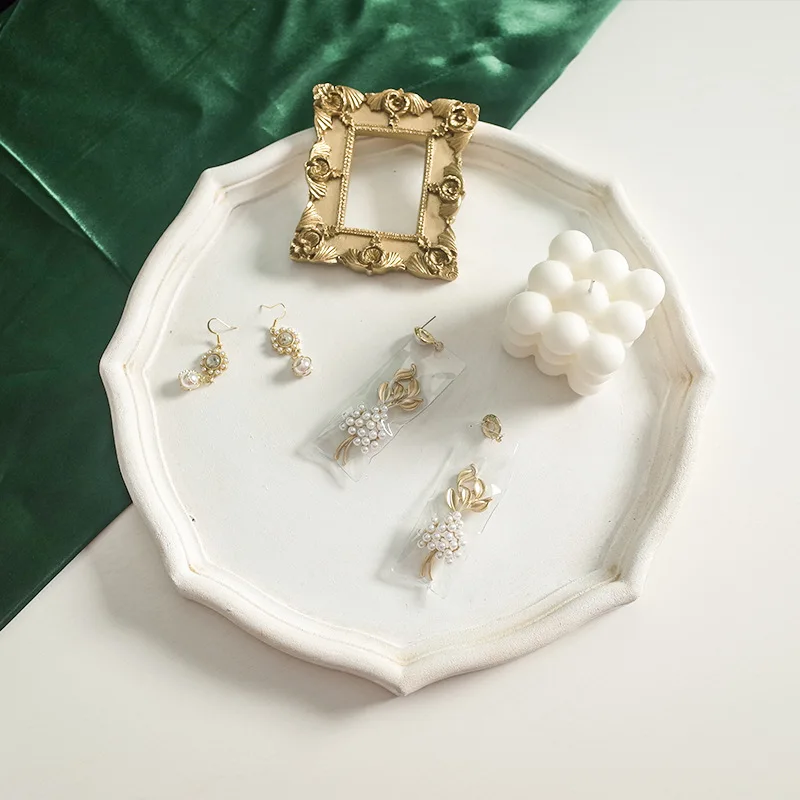 Винтажная белая настольная декоративная тарелка для хранения ювелирных изделий