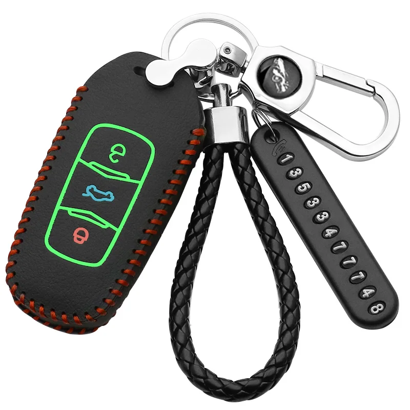Leather car key case For Geely Atlas SUV Boyue borui Coolray Emgrand NL3 EX7 X7 EC7 GX7 EC715 RV EC718 GT GE SC6 GC9 cover | Автомобили и