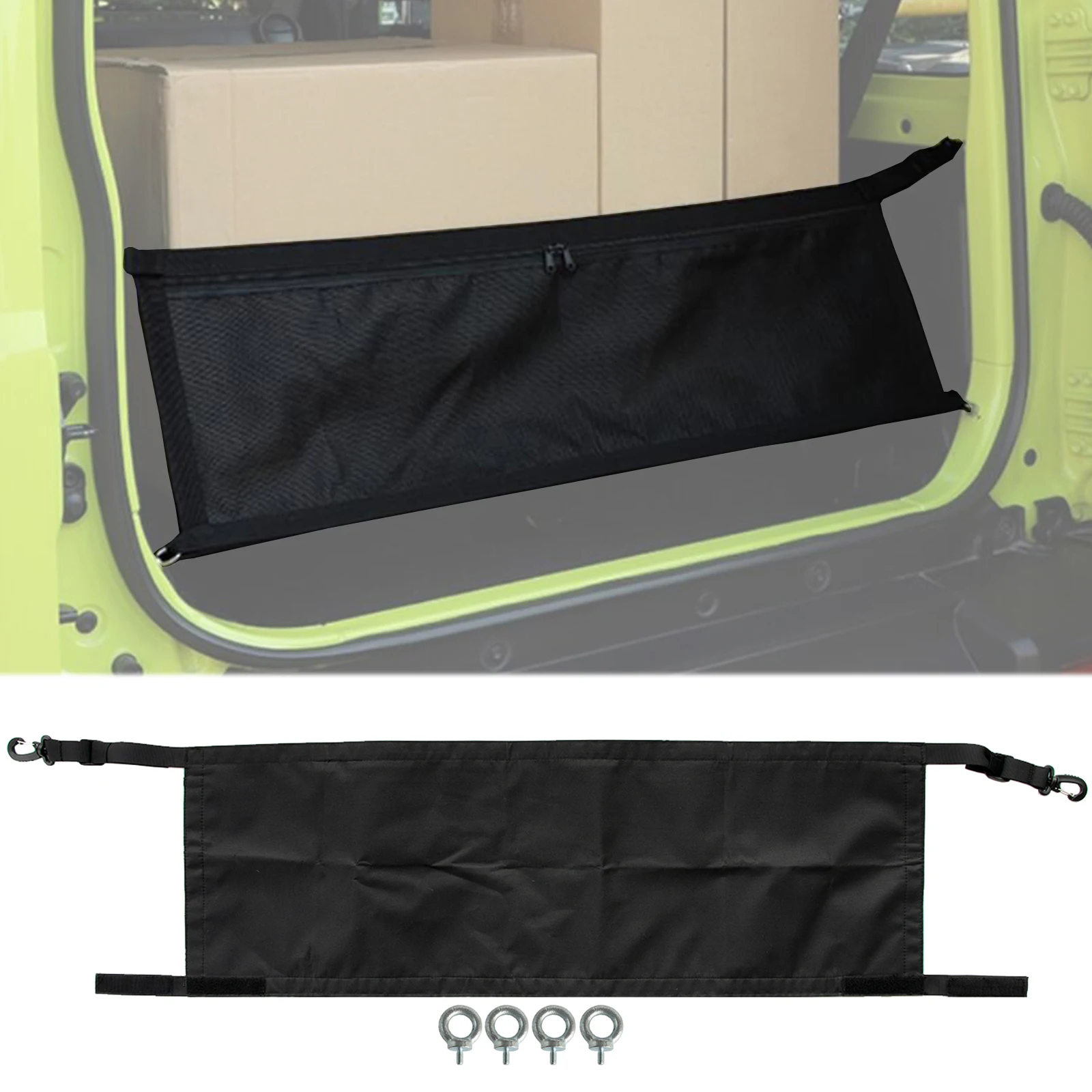 

Stowing Tidying For Suzuki Jimny Sierra JB64W JB74W 2019 2020 2021 2022 2023 Rear Trunk Box Cargo Net Screw Cover Organizer Mesh