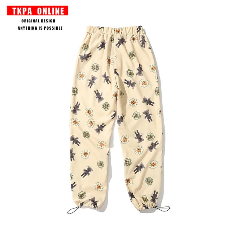 

2021 New Spring Full Printed Sports Pants Men's Drawstring Casual Pants Korean Style Fashionable Sweatpants Men's Fashion