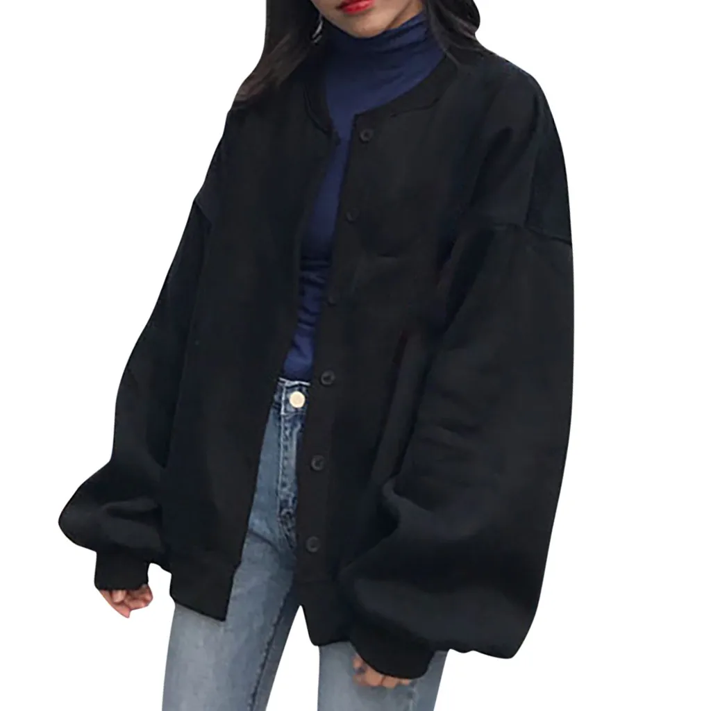 Женский короткий кардиган с длинным рукавом однотонный свободный жакет