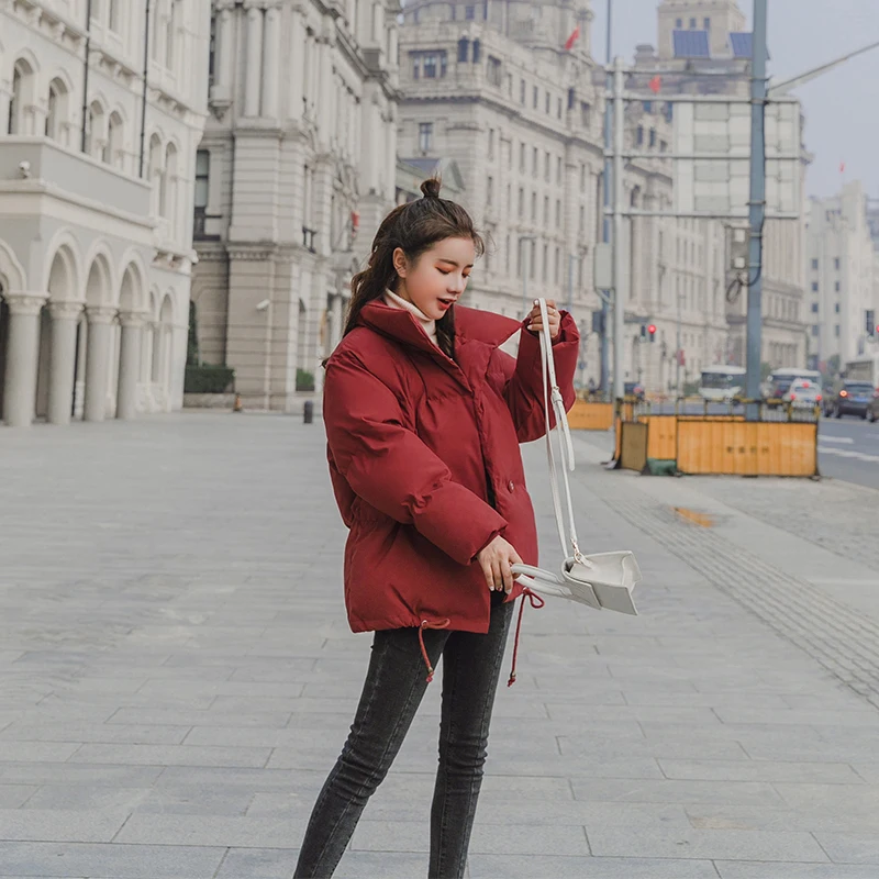 Зимние Модные женские куртки короткие дизайнерские милые хлопковые осенние