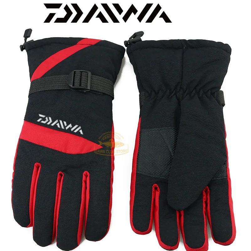

2021 Winter Warm DIAWA Fishing Gloves Waterproof Ski Gloves Outdoor Sports Plus Fleece Gloves Non-slip Warm Dawa Fishing Gloves