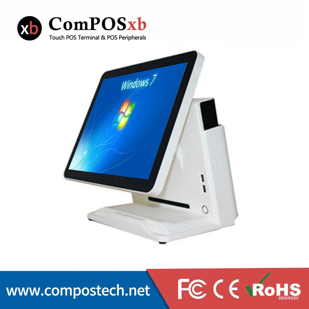 Чистый плоский сенсорный экран POS-терминал с интегрированным дисплеем VFD POS1618P |