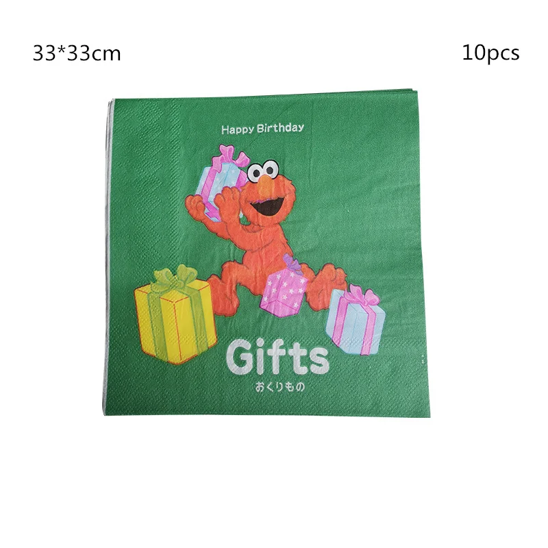 Мультфильм Улица Сезам тема бумажные кружки тарелки салфетки шляпа с флагом