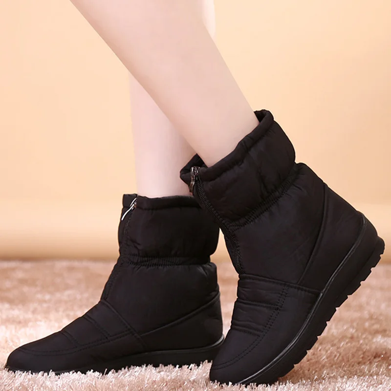 

Women Boots 2021 New Snow Boots Women Shoes Comfort Mid-calf Boots Female Winter Boots Ladies Booties Warm Fur Botas Mujer