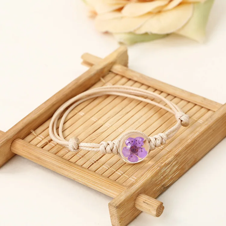 Натуральный белый кристалл камень браслет многоцветный вечный цветок ручной