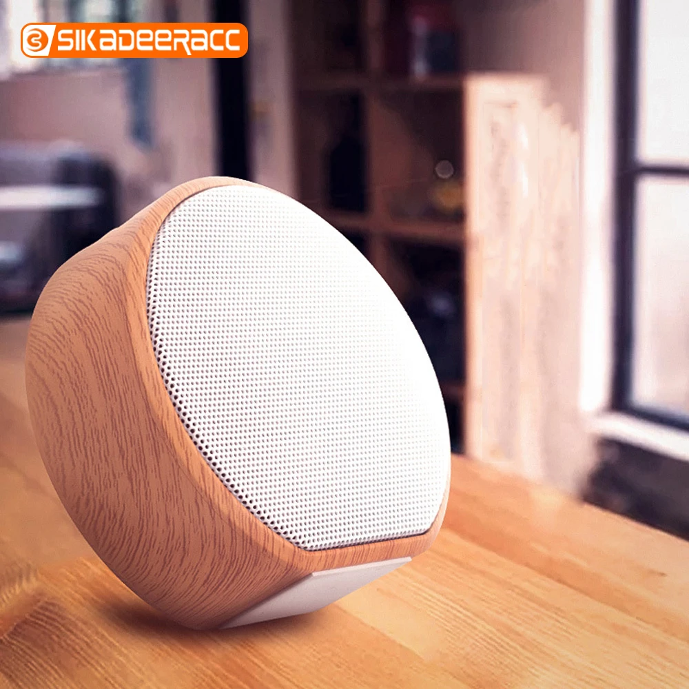 Портативный деревянный Bluetooth динамик AUX мини звук стерео Hi Fi TF 3D плеер наружный