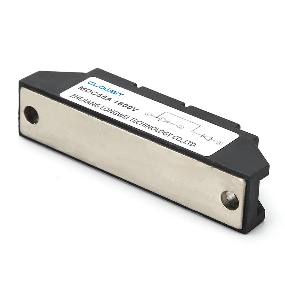 Cloweit Diode Rectifier Module MDC 25A 55A 1600VDC Single Phase Power Semiconductor Relays for AC-DC Motor Control | Лампы и освещение