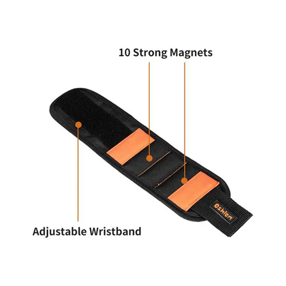 

Tool Bag Magnetic Wristband Portable with Magnet Electrician Wrist Tool Belt Screws Nails Drill Bits Bracelet for Repair Tool