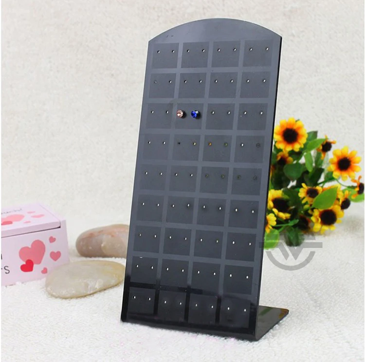 

Superior Black Plastic L Earring Display Rack Earrings Stud Showcase Earring Stand Jewelry Holder for 12, 24. 48 pairs Earring