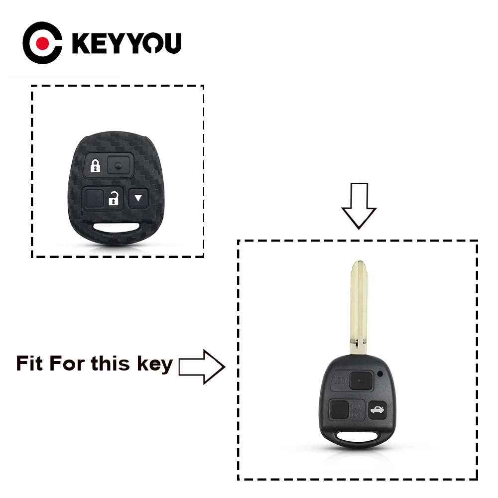 Чехол-накладка для ключей автомобиля из углеродного волокна Toyota Camry RAV4 Corolla PRADO YARIS