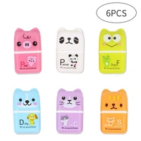 6pcs cute cartoon rollercolorful rectangle eraser rubber students stationery kids gifts school office correction supplies eraser