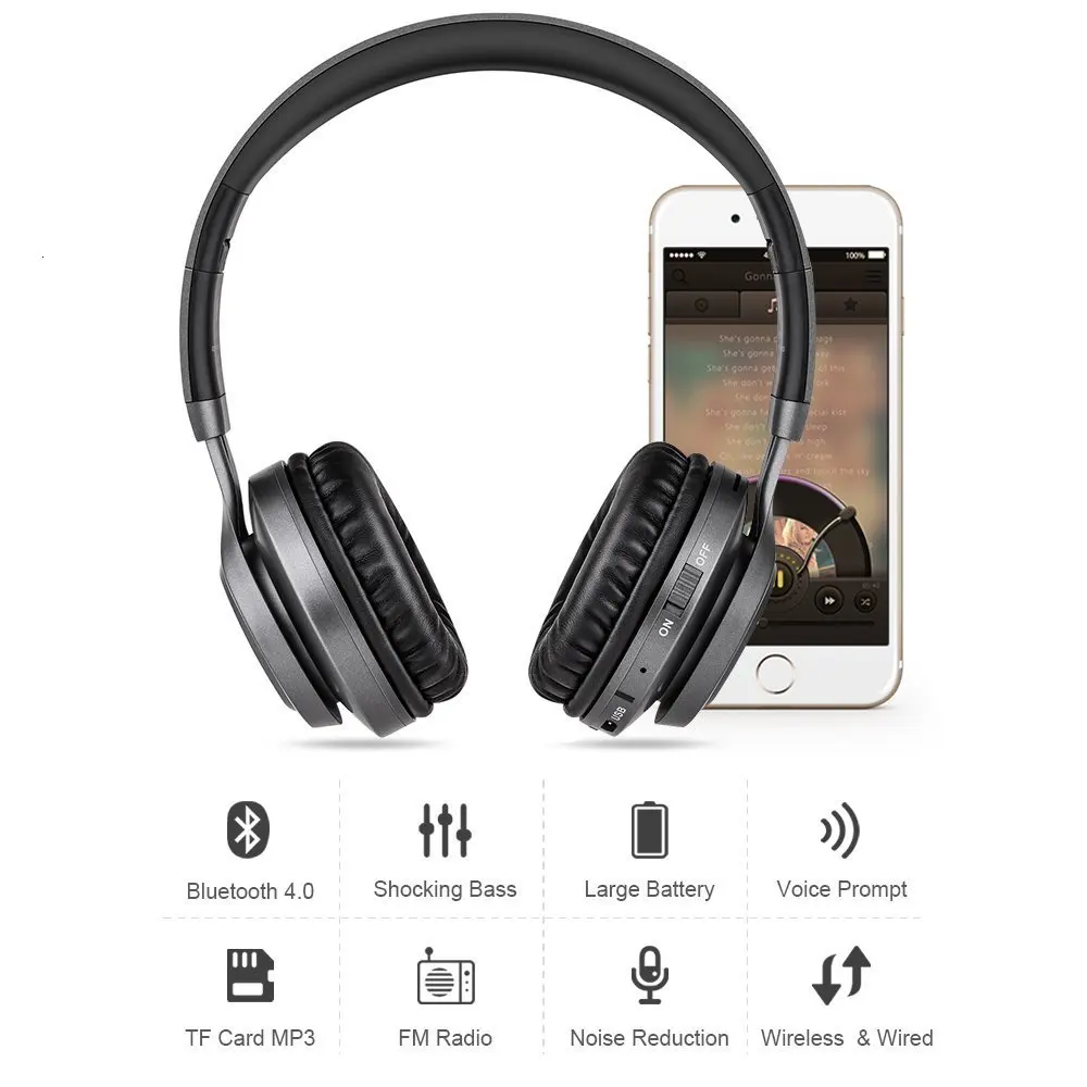 Складная Беспроводная гарнитура HIFI стерео Bluetooth беспроводная гарнитура для наушников спортивные отношения наушники с микрофоном для телефона музыка