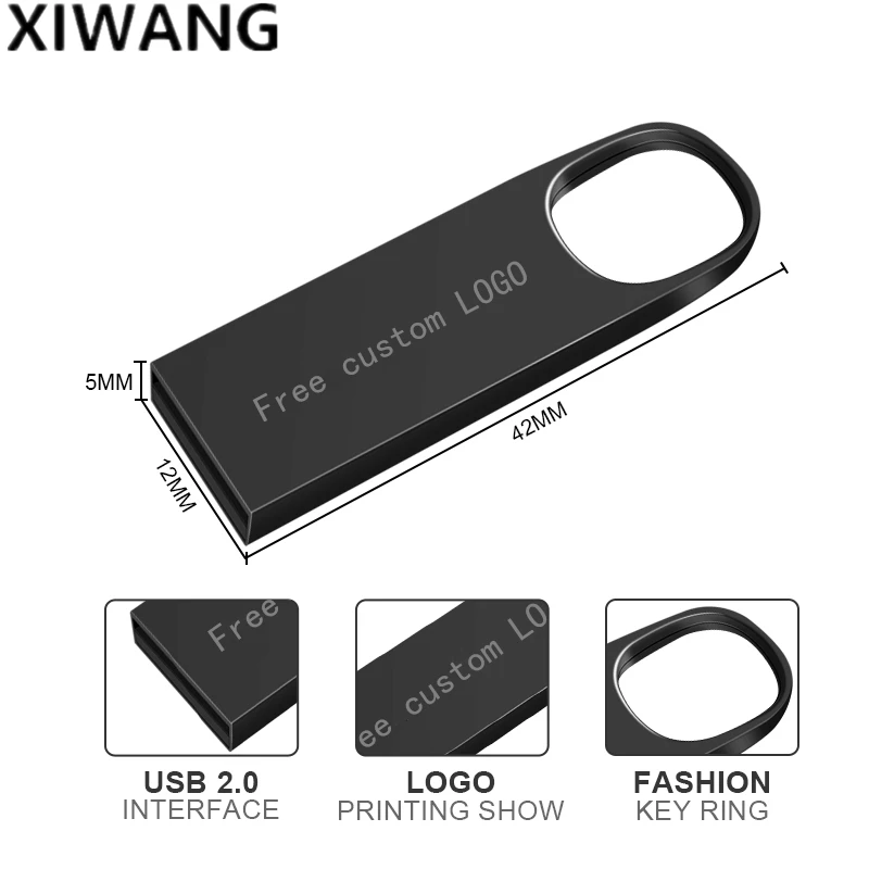 

Waterproof Gifts USB Flash Drive 128GB Metal Pen Drive 64GB 32GB Silver Flash Memory DIsk 16GB Pendrive 8GB 4GB Free custom LOGO