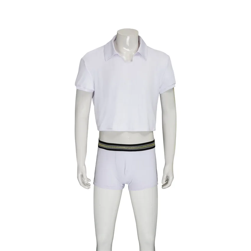 Футболка-поло Takerlama Мужская для косплея Однотонная рубашка с синими Гавайскими