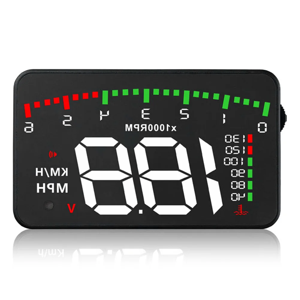 

A900 3.5" Car HUD Head Up Display OBD II Speedometer KM/h Speed Warning Alarm