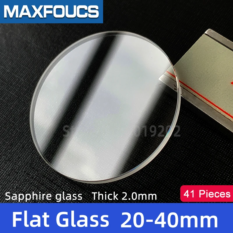 

Watch Glass Thick 2.0mm Diameter 20-40 mm Flat Sapphire Anti scratch Smooth Round Transparent Crystal ，41 pieces Suit