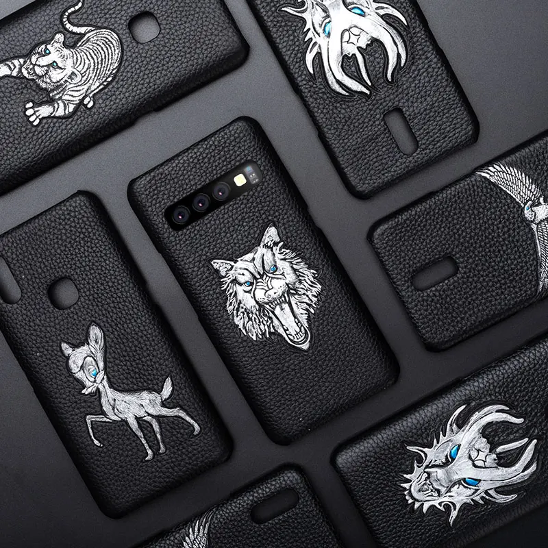 

Phone Case For Samsung A30 A40 A50 A70 S7 S8 S9 S10 Plus Note 8 9 10 plus Case A5 A7 j5 j7 2017 j6 A8 2018 Cowhide pattern Cover
