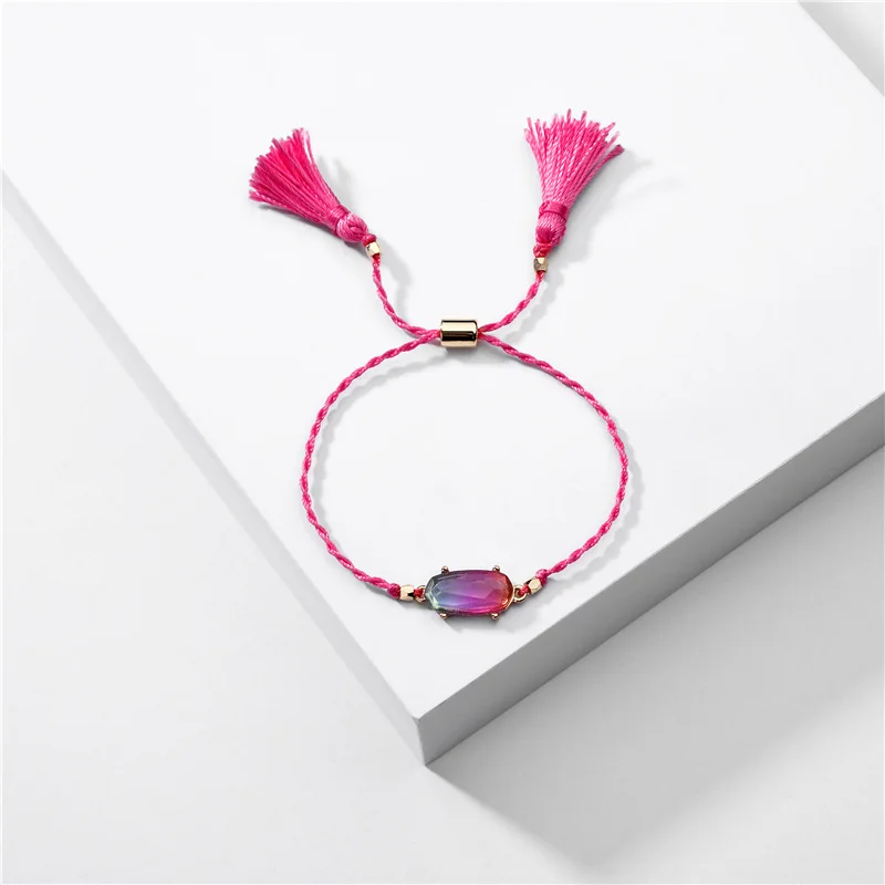 2020 New Hottest Simple summer clear color resin drawstring adjustable braided bracelet for women | Украшения и аксессуары
