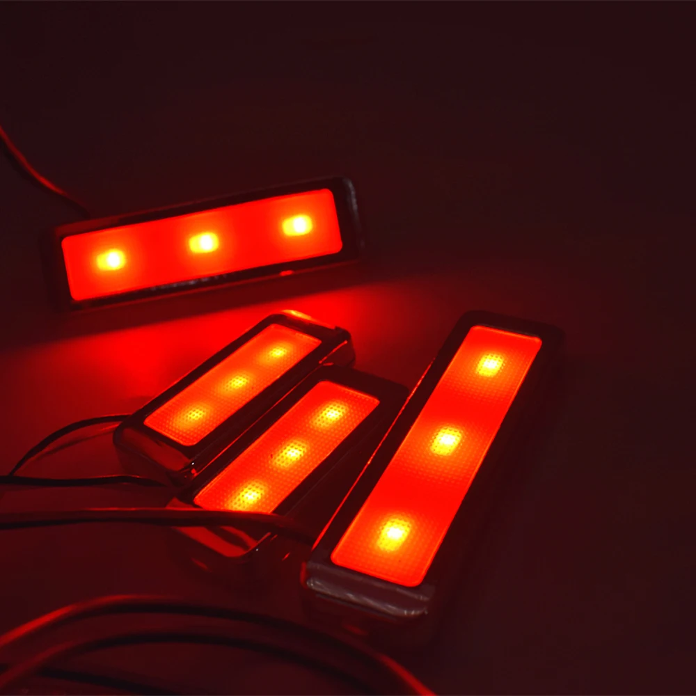 

Cool Door Handle Lighting 3 LEDs Auto Interior Lamp 4pcs Armrest Inner Bowl Lights Decorative Car-styling