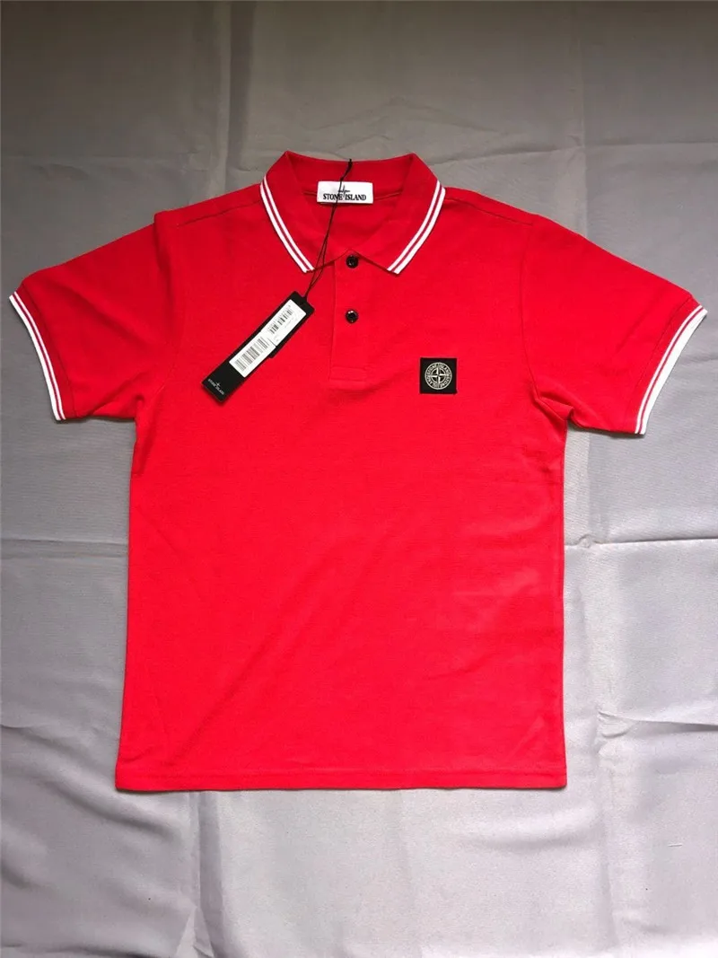 

Summer business British style casual men's Polo Shirt embroidery small white label Lapel Short Sleeve T trend