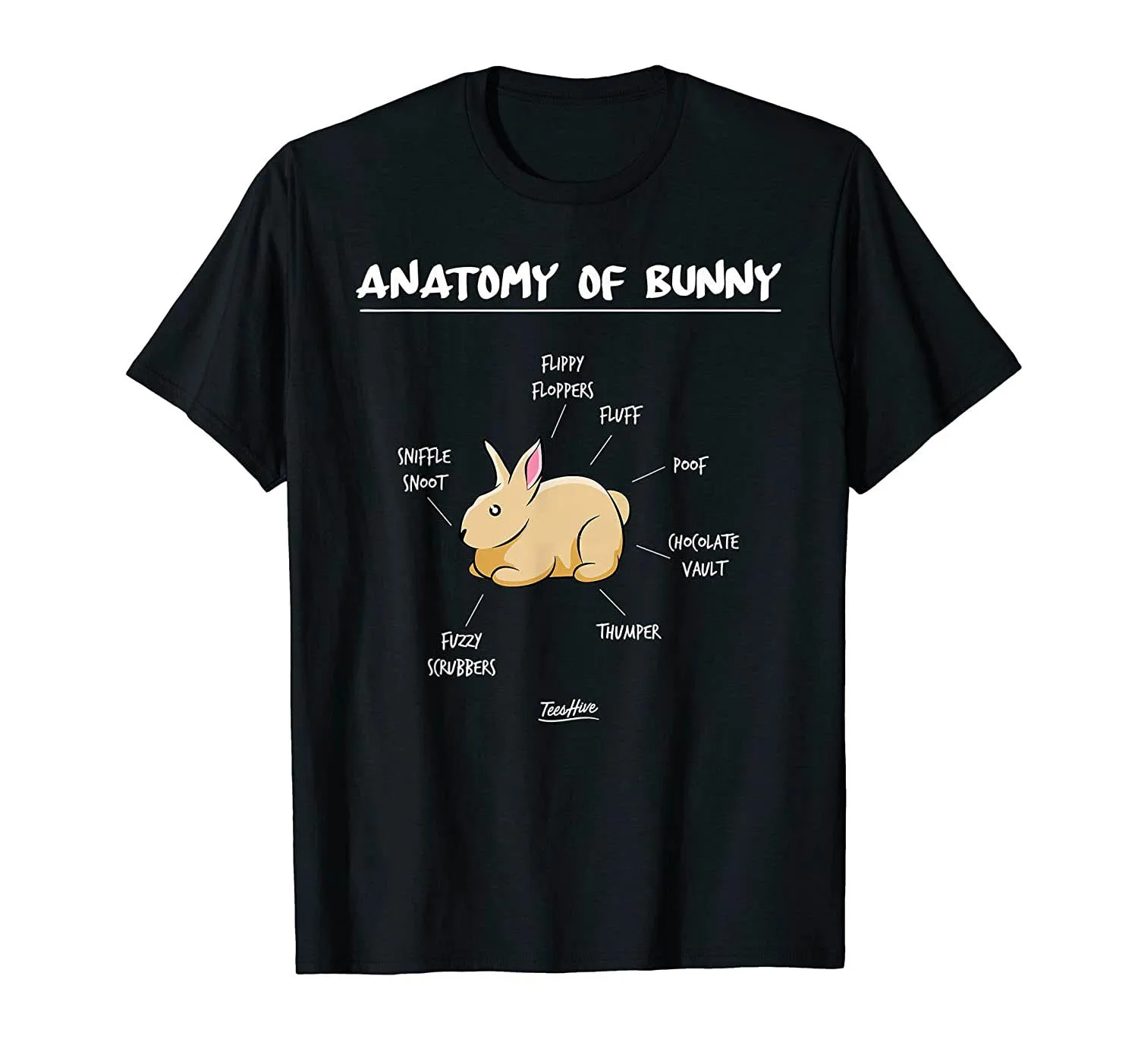 

TeesHive Rabbit Gift Anatomy of a Bunny T-Shirt Men Cotton Tshirt Tees Tops Anime Harajuku Streetwear